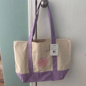 Trader Joe’s LARGE Lavender Trim Canvas Tote Bag